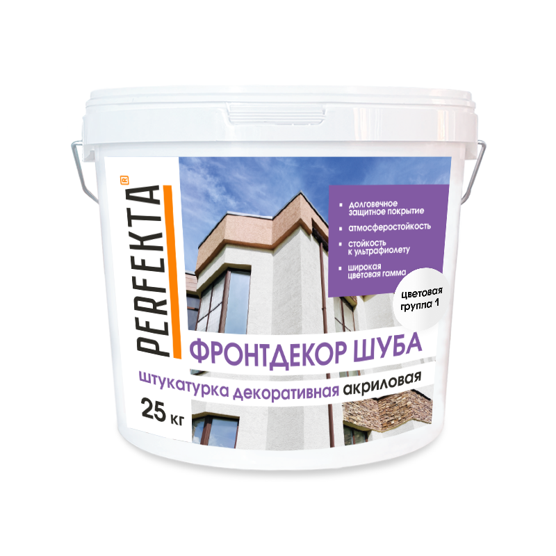 Штукатурка декоративная акриловая Фронтдекор Шуба цветовая группа 1, 25 кг