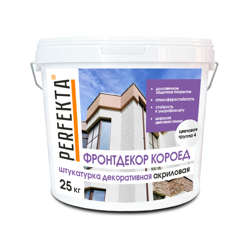 Штукатурка декоративная акриловая Фронтдекор Короед цветовая группа 4, 25 кг